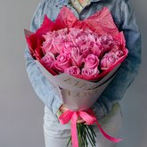 Букет 25 розовых роз «Sweet love‎»‎